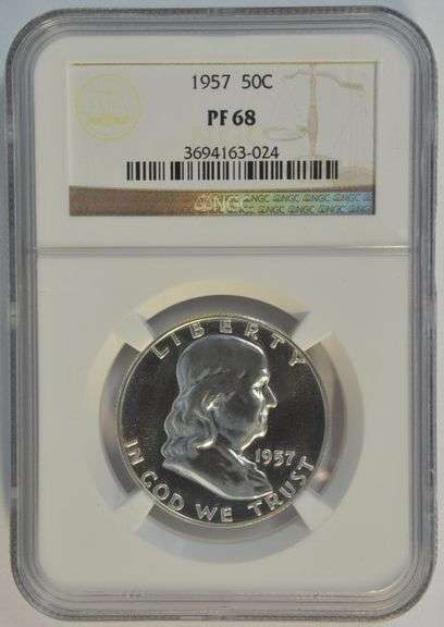 Amazing NGC PF68 graded 1957 Proof Franklin Half Dollar