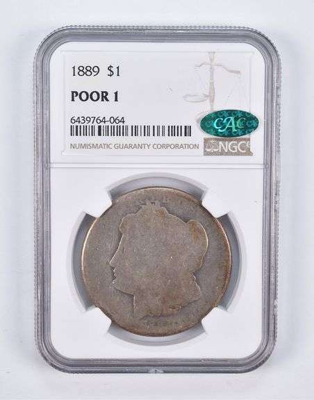 Poor 1 1889 Morgan Silver Dollar CAC NGC