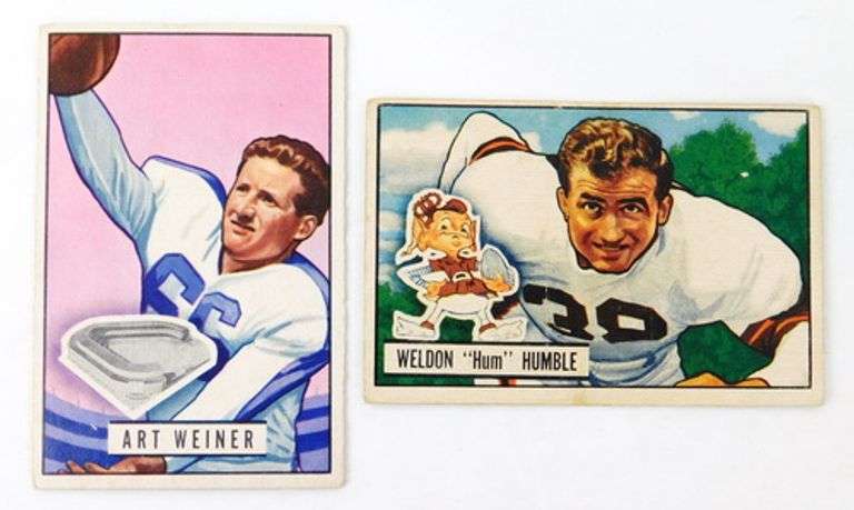 2 Bowman 1951 Football Cards