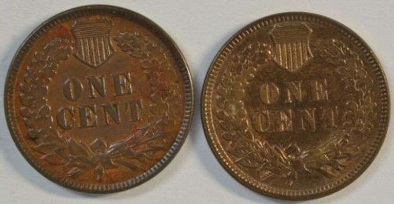 Lovely original Uncirculated 1890 & 1896 Indian Head Cents