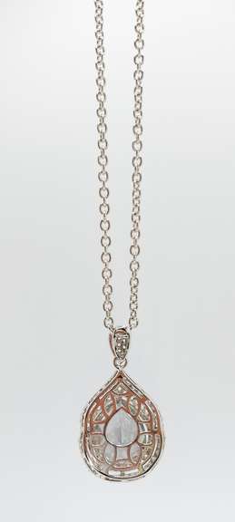 Beautiful 10.0 Carat Mystic Topaz and White Topaz Sterling Sliver Pendant Necklace