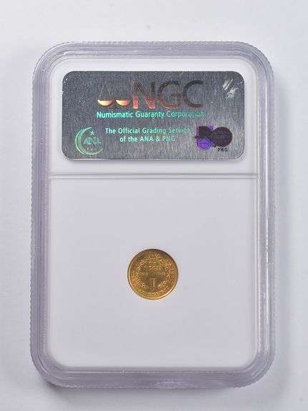AU58 1853-O $1 Liberty Head Gold Dollar Piece NGC