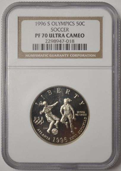 1996 S Olympics Soccer Commemorative Half Dollar NGC PF 70 Ultra Cameo