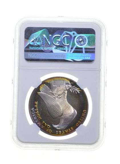 PF68* UCAM 1984-S LA Olympic Olympiad Commemorative Silver Dollar NGC Rainbow Tone