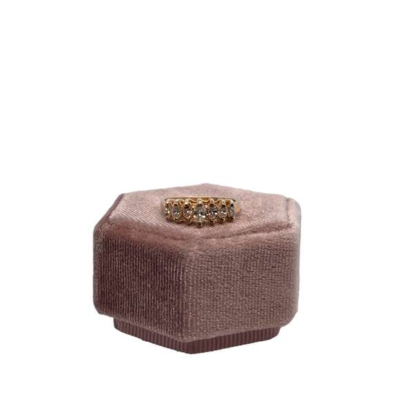 14K YELLOW GOLD CROWN RING WITH DIAMONDS