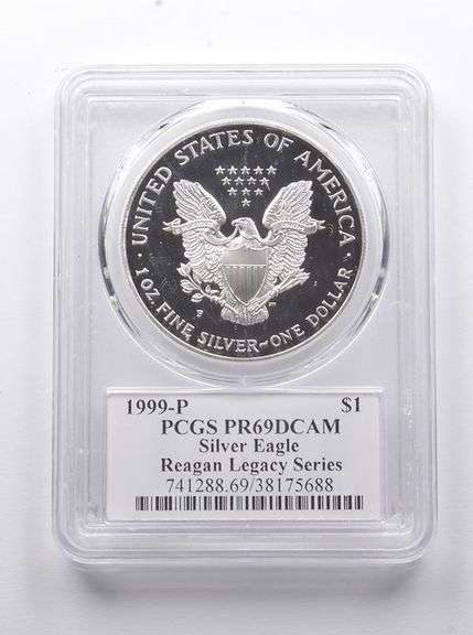 PR69DCAM 1999-P American Silver Eagle Signed Reagan Legacy Series PCGS