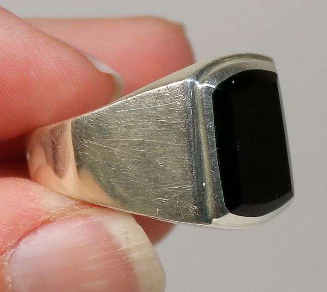 Commanding black Onyx ring size 12.5