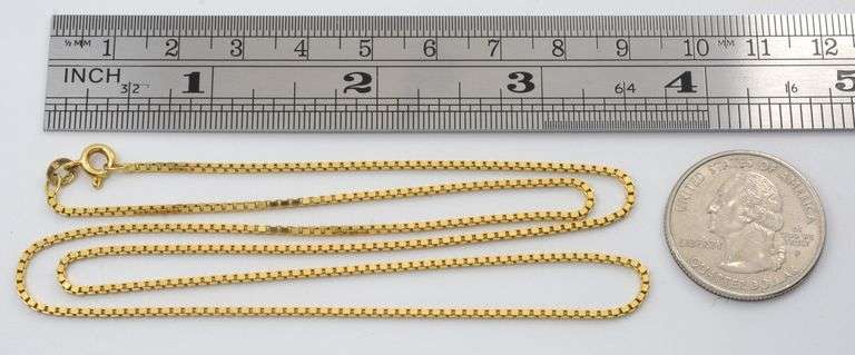 Useful 18k Box Link Necklace