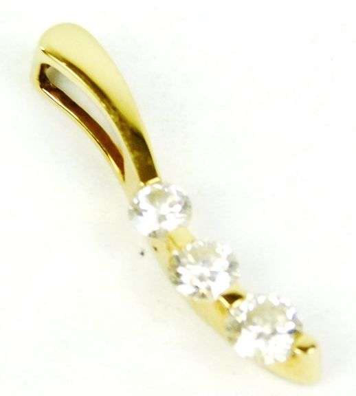 14K Gold Journey Pendant with 3 Fine Diamonds