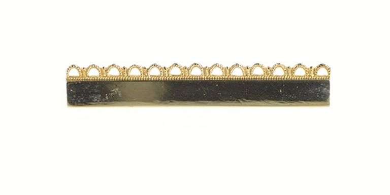 Gold Filled Scalloped Edge Retro Bar Squared Vintage Pin/Brooch