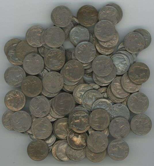 Nice lot of 100 assorted date Buffalo Nickels all with Full Horns