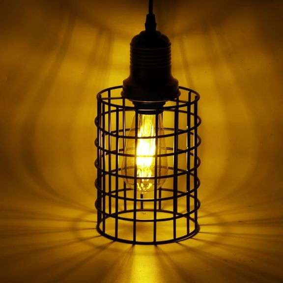 Plug-in Retro Iron Pendant Light Ceiling Lamp Hallway