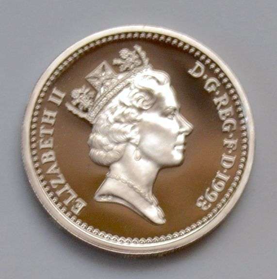 Rare 1993 United Kingdom One Pound Silver Proof Coin