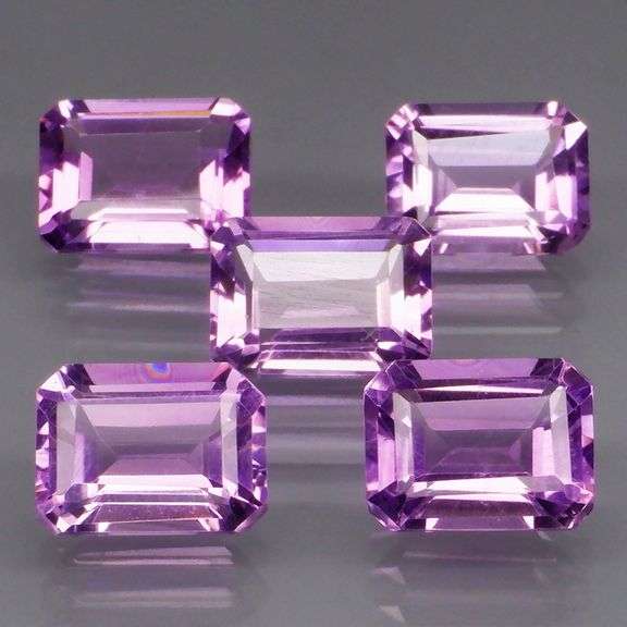 Vibrant 7.54ct 8x6mm real Bolivian Amethyst set