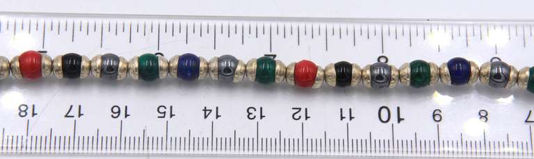 Group Lot of 4 Vintage 925 Sterling Silver Gemstone Bracelets