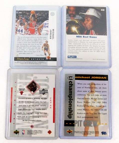 4 Michael Jordan Basketball Cards