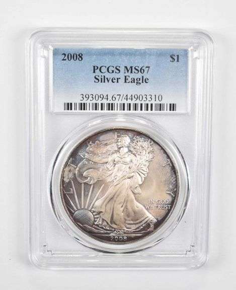 MS67 2008 American Silver Eagle - PCGS Insane Tone!
