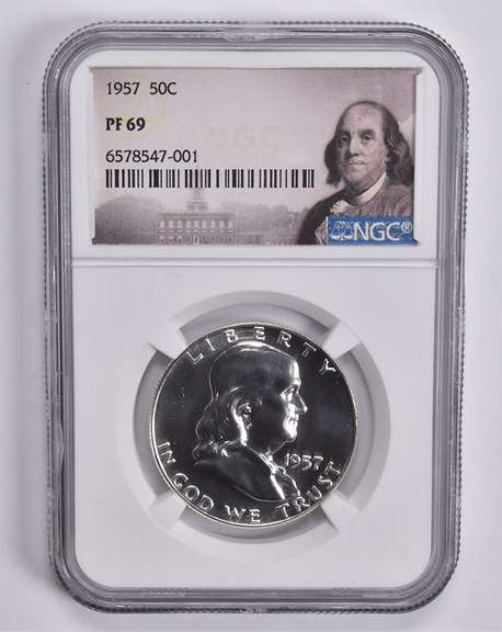PF69 1957 Franklin Half Dollar NGC
