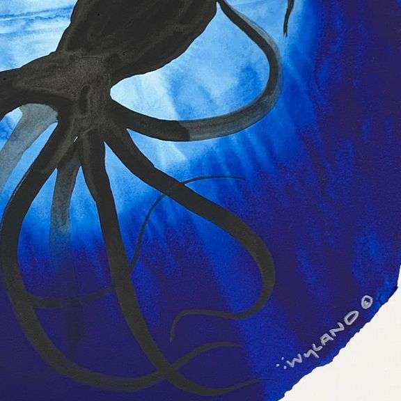 Blue Octopus Float by Wyland Original