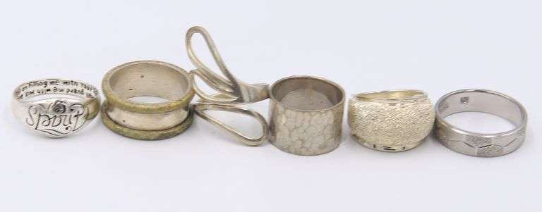 Lot of 6 Vintage 925 Sterling Silver Rings