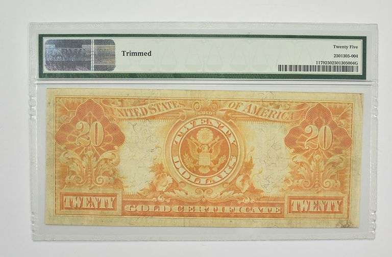 $20 1905 U.S. Gold Certificate Large Note PMG 25 Very Fine Fr# 1179
