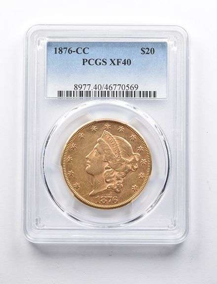 XF40 1876-CC $20 Liberty Head Gold Double Eagle PCGS