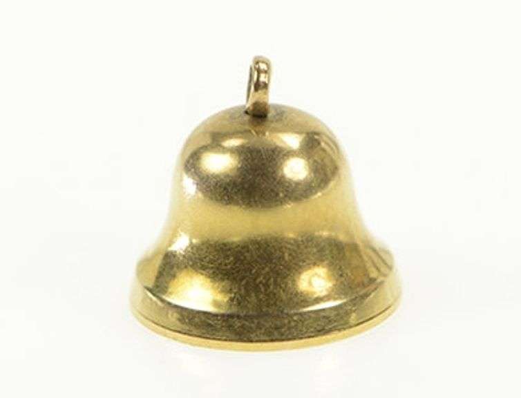 14K Yellow Gold 3D Articulated Vintage Wedding Bell Charm/Pendant