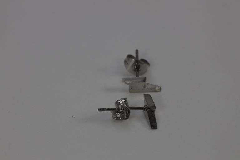 14 Pairs of Stainless Steel Lightning Bolt Earrings