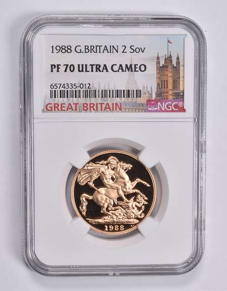 PF70 UCAM 1988 Great Britain 2 Sovereign NGC Pounds