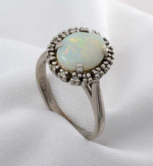 classic Opal & Diamond Ring