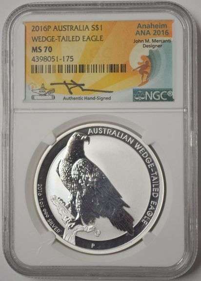 2016 P Australia Silver Dollar Eagle NGC MS 70