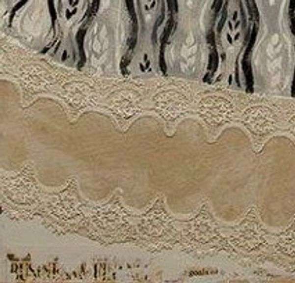 Elegant Mariana, Item has only been displayed in a gallery setting and is in excellent condition. Mixed media on canvas.