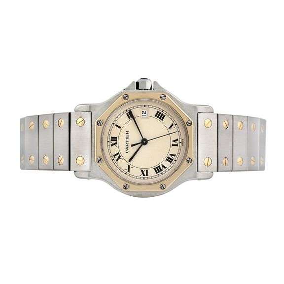 Cartier Santos Octagon 18K Yellow gold and stainless steel