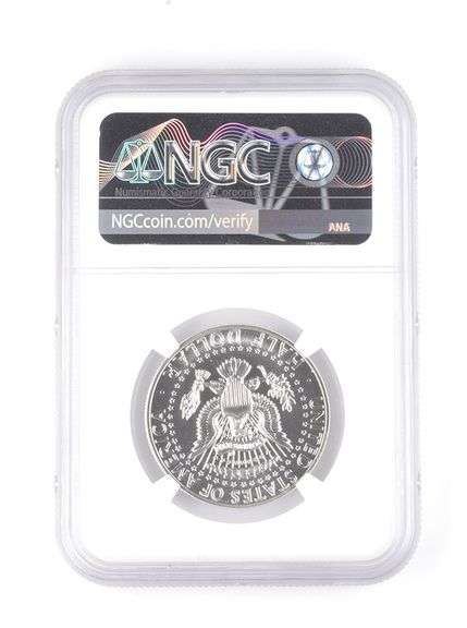 PF69 1964 Kennedy Half Dollar Type 1 REV Straight G Signed Label NGC