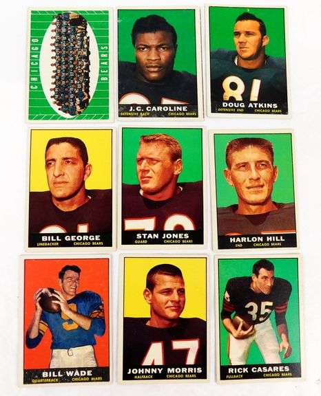 9 Topps 1961 Football Cards