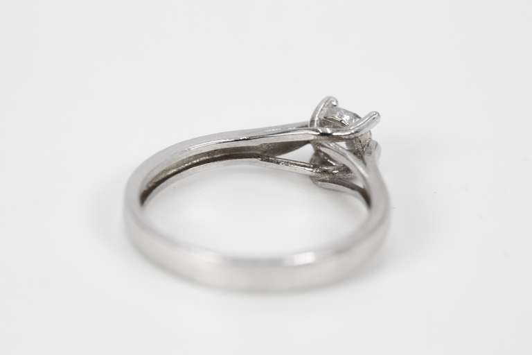 10k White Gold Round Solitaire Vintage Engagement Ring Size 2.3
