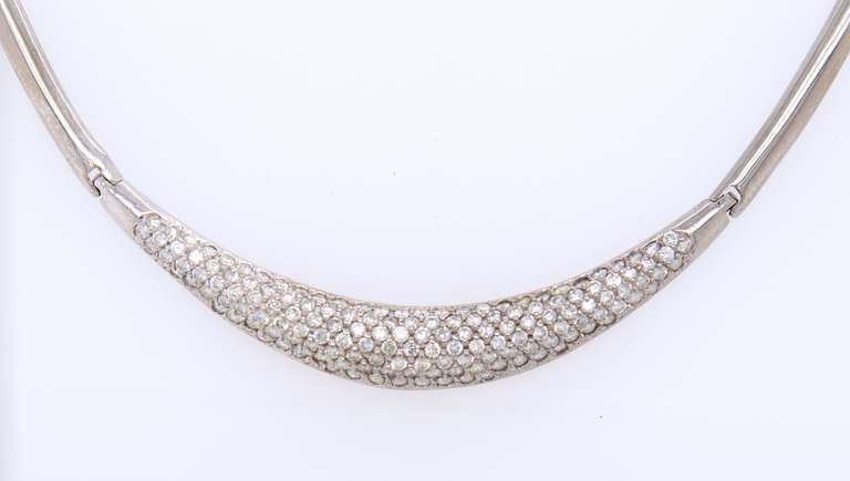 The Most Incredible White Gold Pave Diamond Collar Necklace