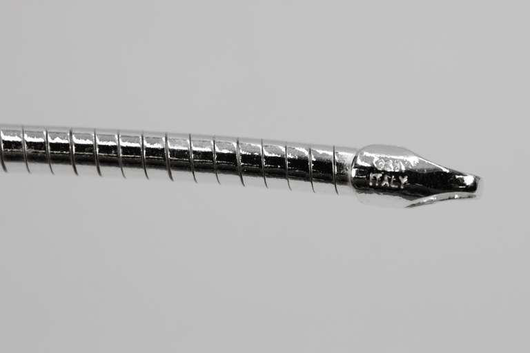 Sterling Silver Round Omega Snake Chain 2.2mm Solid 925 Italy New Necklace 20"