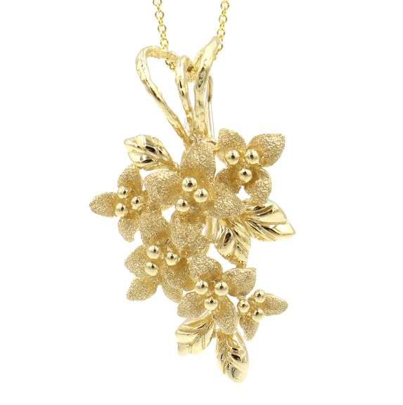 Excellent Earring & Necklace Pendant Set in 14K
