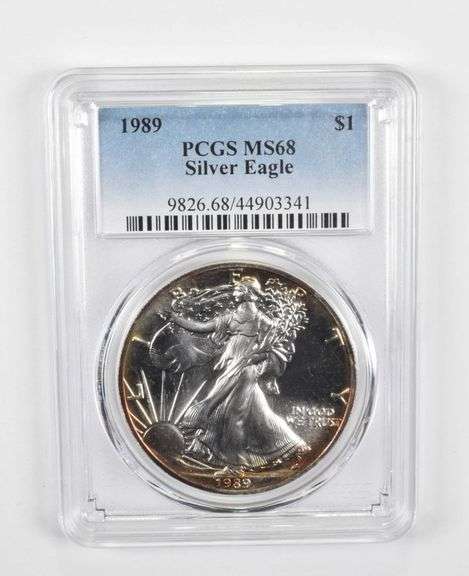 MS68 1989 American Silver Eagle - PCGS Insane Tone!