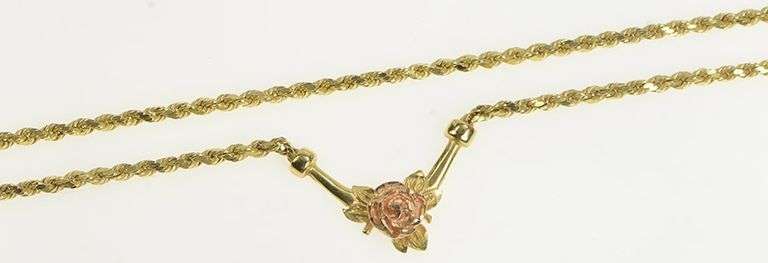 14K Yellow Gold 1.7mm Rope Link Classic Woven Chain Necklace