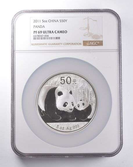 PF69 UCAM 2011 China 50 Yuan 5 Oz Silver Panda NGC