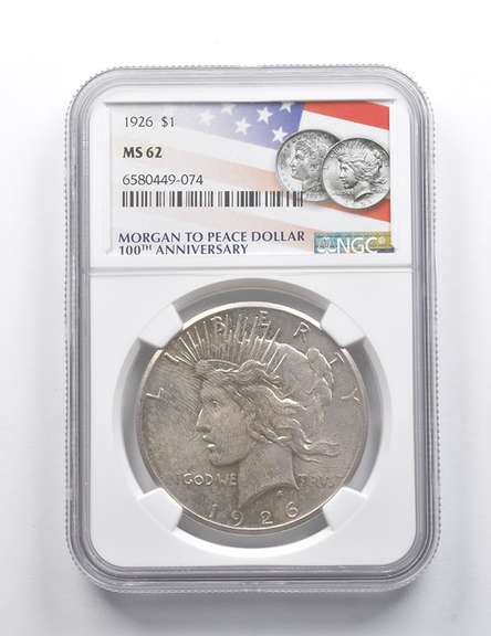 MS62 1926 Peace Silver Dollar 100th Anniversary NGC