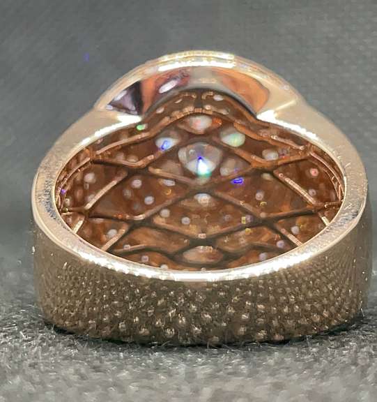 4.00 C.T. T.W. CIRCLE CHAMPIONSHIP STYLE MENS ROSE GOLD ROUND DIAMOND RING