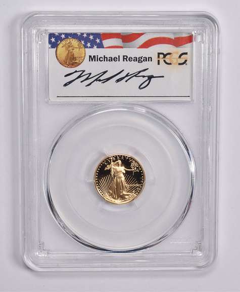 PR69DCAM 1991-P $5 American Gold Eagle 1/10 Oz Sign Reagan Legacy PCGS