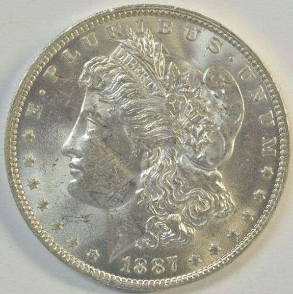 Choice BU 1887-O Morgan Silver Dollar. Blazing-white