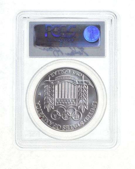 BU 1992-D Olympic Baseball Commemorative Silver Dollar Sign Ryan PCGS