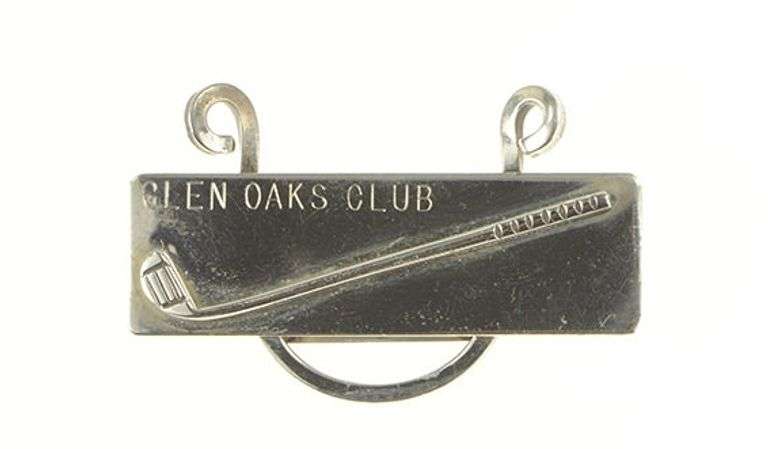 Sterling Silver Glen Oaks Club Golf Putter Bar Golfer Pin/Brooch
