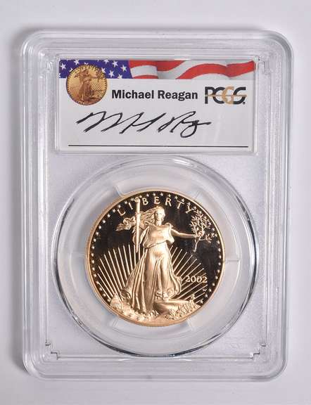 PR69DCAM 2002-W $50 American Gold Eagle Legacy Ser. Signed Reagan PCGS