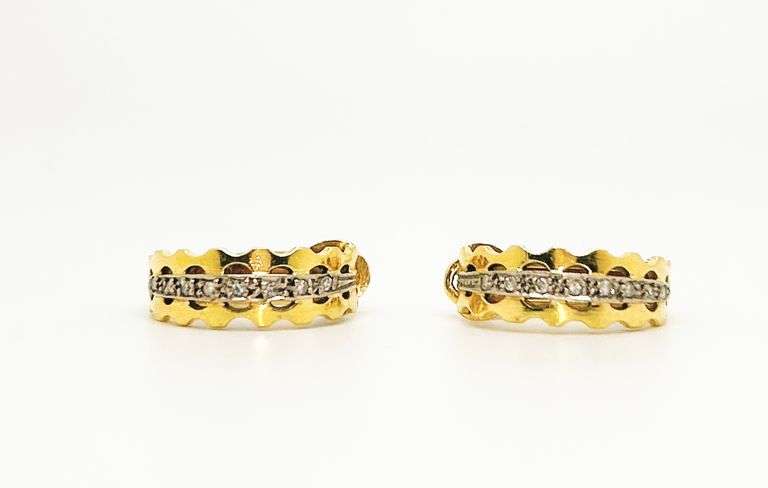 Scalloped Diamond Cuffs in 18KT Yellow Gold